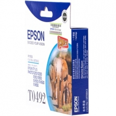 爱普生(Epson) 打印机墨盒 原装爱普生墨盒#T0492，青色