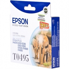 爱普生(Epson) 打印机墨盒 原装爱普生墨盒#T0495，浅青色