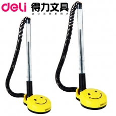 得力(Deli) 0.5mm微笑台笔 银行柜台笔固定水性笔#6793