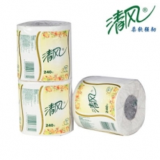 清风卷纸 清风B22AB 130g 3层厕所卷筒纸 厕所纸巾 平纹厕所纸小卷纸，10卷/提