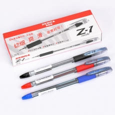 斑马(Zebra) 0.7mm中油笔 顺滑原子笔圆珠笔#Z-1，红色，12支/盒