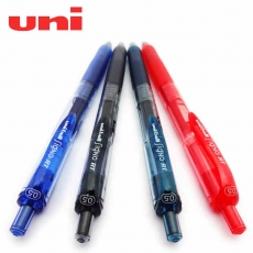 三菱 0.5mm按制签字笔 按动中性笔水性笔#UMN105，蓝色，12支装