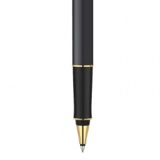 派克卓尔系列磨砂黑杆金夹 23K镀金宝珠笔，0.5mm