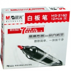 晨光(M&G) 单头大号白板笔 可擦笔大头笔#MG2160，红色，12支装