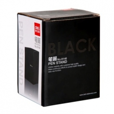 得力(Deli) 简约时尚金属方形笔筒 笔座#9146