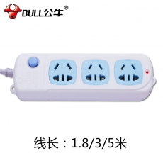 公牛牌 16A，4000W大功率电源插座 排插接线板#406D，1.8米