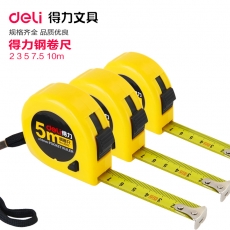 得力(Deli) 10米全包胶钢卷尺 耐摔专业精度