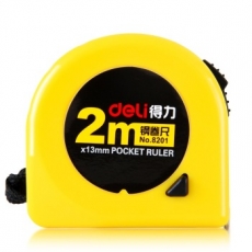 得力(Deli) 2米优质钢卷尺 工程测量卷尺伸缩