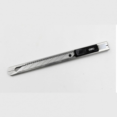 得力(Deli) 9mm美工刀小号美工刀戒刀 30度全金属#2034