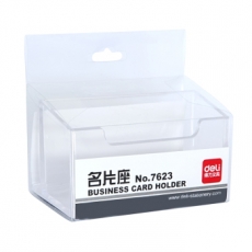 得力(Deli) 透明名片盒 透明名片座桌面名片盒#7623