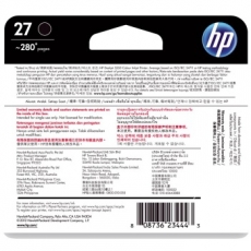 惠普(HP) 打印机墨盒 原装正品惠普27墨盒#C8727AA，黑色