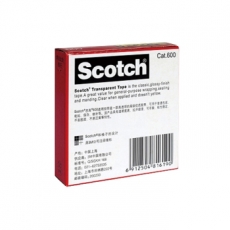 3M 思高(Scotch)12.7mm*33m高级透明胶带 百格测试胶带#600