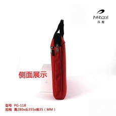 派格 A4商务型帆布手提文件包 公文袋手提包帆布袋#PG-118，红色