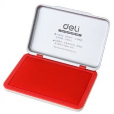 得力(Deli) 速干印台财务秒干印台 金属外壳不晕染#9892，红色