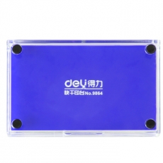 得力(Deli) 长方形快干印台 大号财务专用印台