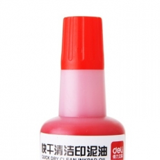 得力(Deli) 40ml快干印油 速干印油印台补充液#9874，红色