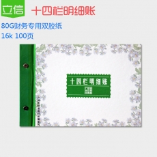 立信 16K广财十四栏明细账 财务账本，100页