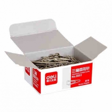得力(Deli) 28mm盒装银色三角回形针 曲别针别针#0051，100枚/盒