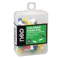 得力(Deli) 彩色工字钉 美式图钉按钉 软木钉#0021