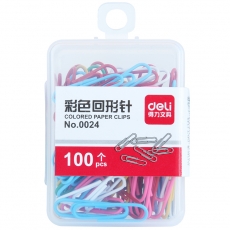 得力(Deli) 29mm彩色回形针 塑料盒装曲别