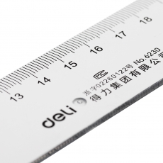 得力(Deli) 30cm有机透明直尺 刻度尺塑料直尺#6230