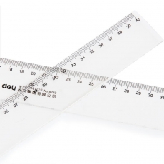 得力(Deli) 40cm有机透明直尺 刻度尺塑料直尺#6240