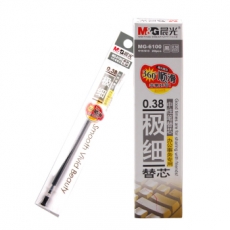 晨光(M&G) 0.38mm中性笔芯 财务笔芯水笔替芯#MG6100，黑色