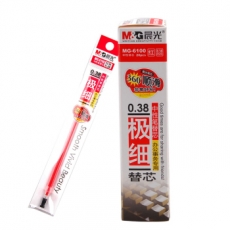 晨光(M&G) 0.38mm中性笔芯 财务笔芯水笔替芯#MG6100，红色