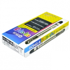 东亚(DONG-A) 0.5mm透明杆中性笔 南韩针管水笔#MY-GEL，黑色，12支装