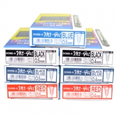 东亚(DONG-A) 0.5mm透明杆中性笔 南韩针管水笔#MY-GEL，黑色，12支装