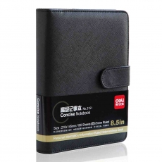 得力(Deli) 活页仿皮本A5，100页 皮面本
