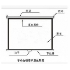 红叶 100寸手拉投影幕 投影仪幕布，2.03m*1.53m