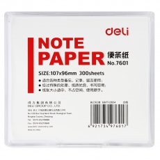得力(Deli) 107*96mm 300张盒装白色抽取式便条纸 告示贴便签纸#7601