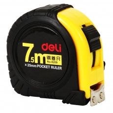 得力(Deli) 7.5米全包胶钢卷尺 耐摔精度测量尺伸缩尺#8209