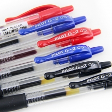 百乐(Pilot) 0.5mm按制中性笔 BL-G2-5按挚式水笔#G-2，红色