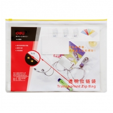 得力(Deli) A5透明拉链袋 拉边袋文件袋 防水档案袋公文袋#5524