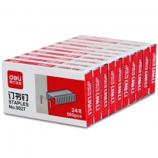 得力(Deli) 24/8厚层金属订书针 可订50页加厚订书钉#0027