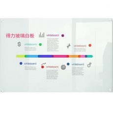 得力(Deli) 磁性钢化玻璃白板 抗划书写顺畅会议写字板#8735 60cm*90cm